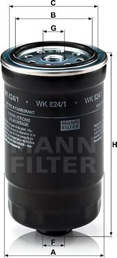 Mann-Filter WK 824/1 - Топливный фильтр avtokuzovplus.com.ua