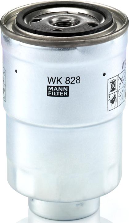 Mann-Filter WK 828 x - Паливний фільтр autocars.com.ua