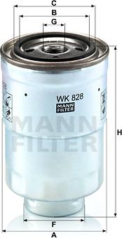 Mann-Filter WK 828 x - Паливний фільтр autocars.com.ua