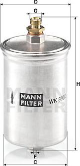 Mann-Filter WK 830/3 - Паливний фільтр autocars.com.ua