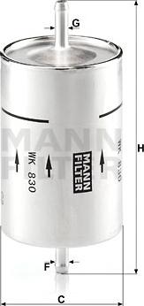 Mann-Filter WK 830 - 0 autocars.com.ua