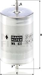 Mann-Filter WK 831 - 0 autocars.com.ua