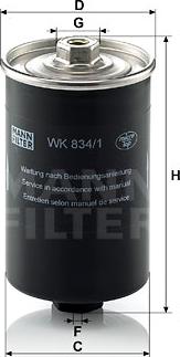 Mann-Filter WK 834/1 - Топливный фильтр autodnr.net