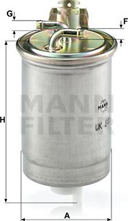Mann-Filter WK 841 - Паливний фільтр autocars.com.ua