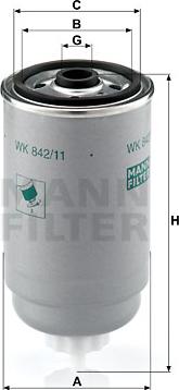 Mann-Filter WK 842/11 - Топливный фильтр autodnr.net