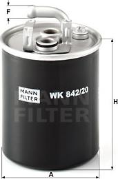 Mann-Filter WK 842/20 - Паливний фільтр autocars.com.ua