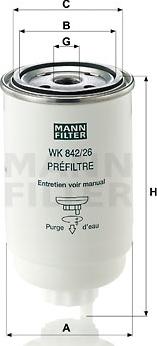 Mann-Filter WK 842/26 - Топливный фильтр autodnr.net