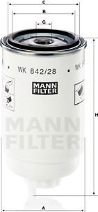 Mann-Filter WK 842/28 - Паливний фільтр autocars.com.ua
