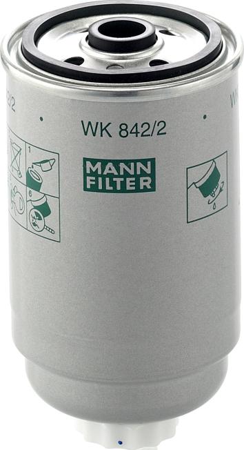 Mann-Filter WK 842/2 - Паливний фільтр autocars.com.ua