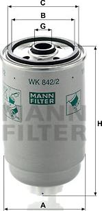 Mann-Filter WK 842/2 - Топливный фильтр autodnr.net
