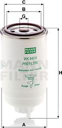 Mann-Filter WK 842/6 - Топливный фильтр autodnr.net