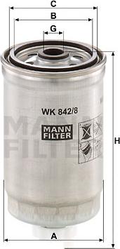 Mann-Filter WK 842/8 - Топливный фильтр avtokuzovplus.com.ua