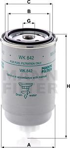 Mann-Filter WK 842 - Топливный фильтр autodnr.net
