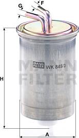 Mann-Filter WK 845/3 - Топливный фильтр avtokuzovplus.com.ua