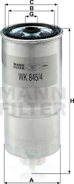 Mann-Filter WK 845/4 - Паливний фільтр autocars.com.ua