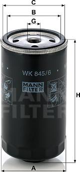 Mann-Filter WK 845/6 - Паливний фільтр autocars.com.ua