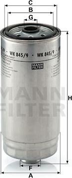 Mann-Filter WK 845/9 - Паливний фільтр autocars.com.ua
