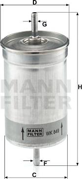Mann-Filter WK 849 - Паливний фільтр autocars.com.ua