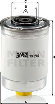 Mann-Filter WK 850/2 - Топливный фильтр avtokuzovplus.com.ua