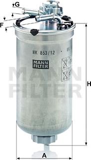 Mann-Filter WK 853/12 - Топливный фильтр avtokuzovplus.com.ua