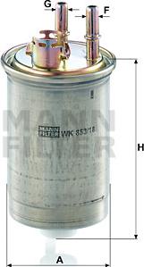 Mann-Filter WK 853/18 - Паливний фільтр autocars.com.ua