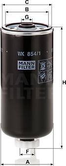 Mann-Filter WK 854/1 - Топливный фильтр autodnr.net