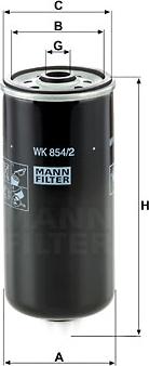 Mann-Filter WK 854/2 - Паливний фільтр autocars.com.ua