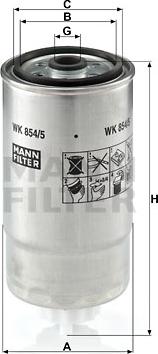 Mann-Filter WK 854/5 - Топливный фильтр autodnr.net