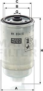 Mann-Filter WK 854/6 - Топливный фильтр avtokuzovplus.com.ua