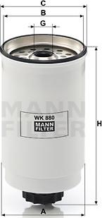 Mann-Filter WK 880 - Топливный фильтр avtokuzovplus.com.ua