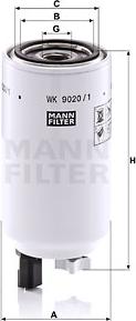 Mann-Filter WK 9020/1 x - Паливний фільтр autocars.com.ua