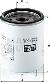 Mann-Filter WK 923/2 x - Паливний фільтр autocars.com.ua