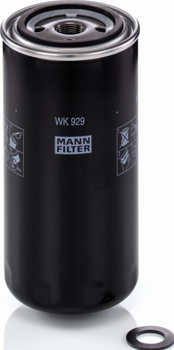 Mann-Filter WK 929 x - Паливний фільтр autocars.com.ua