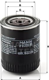 Mann-Filter WK 930/4 - Паливний фільтр autocars.com.ua