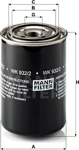 Mann-Filter WK 932/2 - Паливний фільтр autocars.com.ua