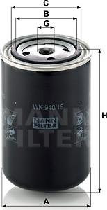 Mann-Filter WK 940/19 - Топливный фильтр autodnr.net