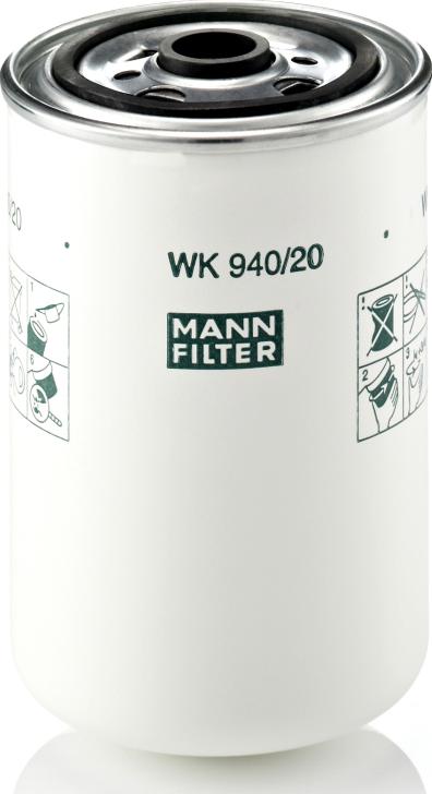 Mann-Filter WK 940/20 - Паливний фільтр autocars.com.ua