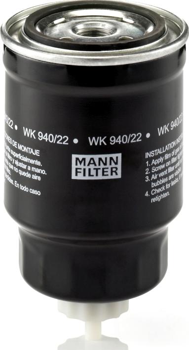 Mann-Filter WK 940/22 - Паливний фільтр autocars.com.ua