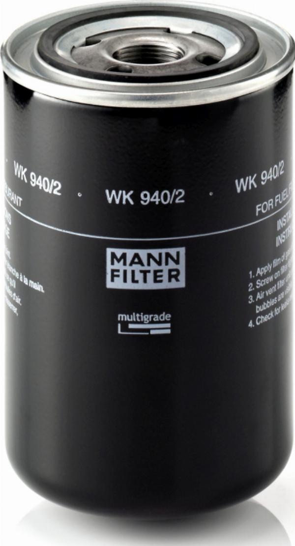 Mann-Filter WK 940/2 - Паливний фільтр autocars.com.ua