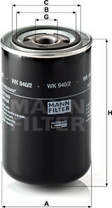 Mann-Filter WK 940/2 - Топливный фильтр avtokuzovplus.com.ua