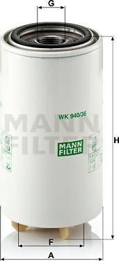 Mann-Filter WK 940/36 x - Паливний фільтр autocars.com.ua