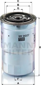 Mann-Filter WK 940/37 x - Топливный фильтр autodnr.net