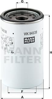 Mann-Filter WK 940/38 x - Топливный фильтр avtokuzovplus.com.ua