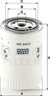 Mann-Filter WK 940/5 - Топливный фильтр avtokuzovplus.com.ua