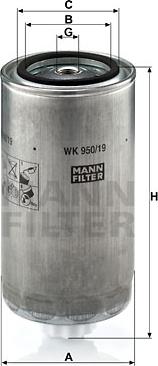 Mann-Filter WK 950/19 - Топливный фильтр autodnr.net