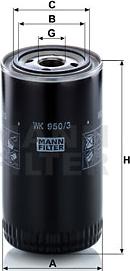 Mann-Filter WK 950/3 - Паливний фільтр autocars.com.ua