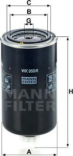 Mann-Filter WK 950/6 - Паливний фільтр autocars.com.ua