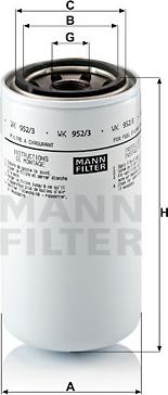 Mann-Filter WK 952/3 - Паливний фільтр autocars.com.ua