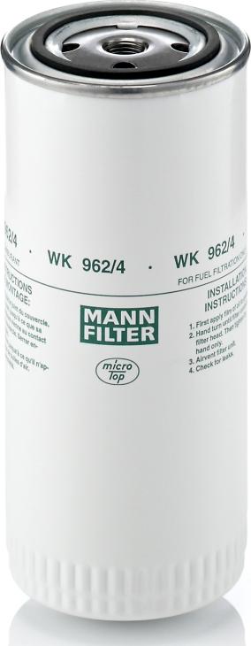 Mann-Filter WK 962/4 - Паливний фільтр autocars.com.ua