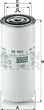 Mann-Filter WK 962/4 - Паливний фільтр autocars.com.ua
